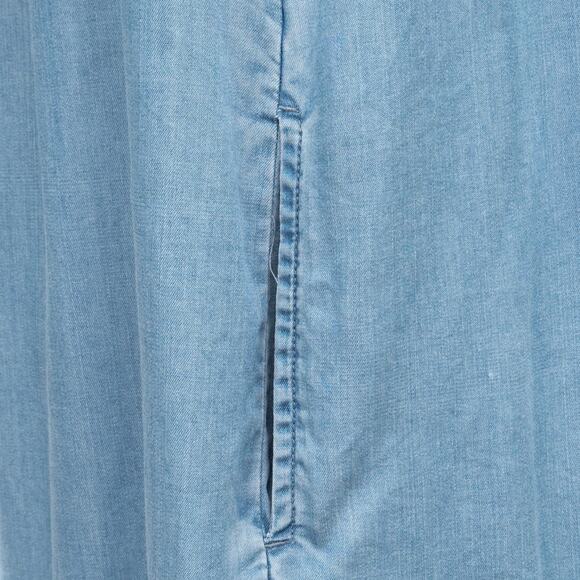 Beach Lunch Lounge Tova Off the Shoulder Chambray Frayed Hem Dress Size Small - Picture 5 of 14